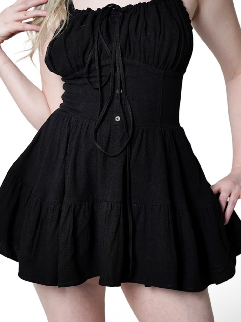 Forest Ink Clara Milkmaid Mini Dress - Picture 3 of 4